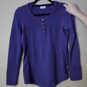 Columbia Blue with Red Stitching Thermal Shirt with Hood